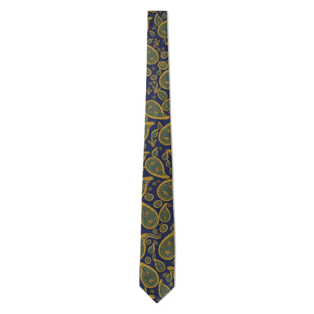 Carafa - Navy & Gold Jacquard Paisley Tie – Neapolitan Night