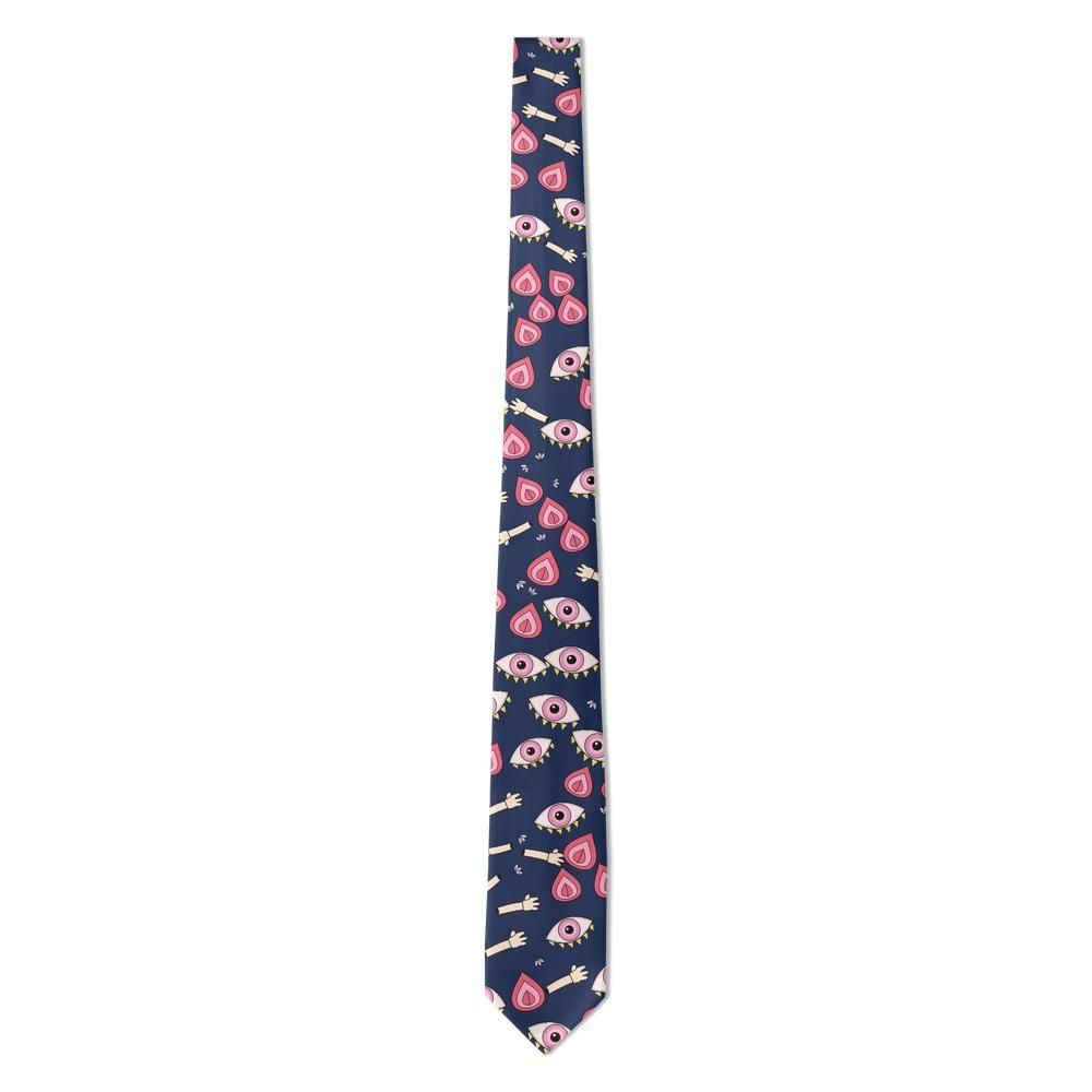 de Gontaut - Navy & Pink Abstract Tie – Midnight Gallery