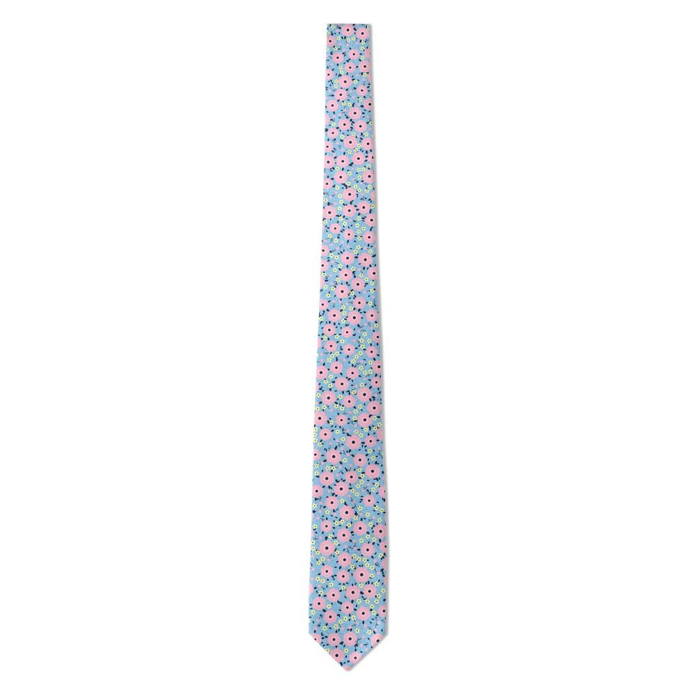 Karolyi - Sky Blue & Pink Meadow Blossom Tie – April Breeze