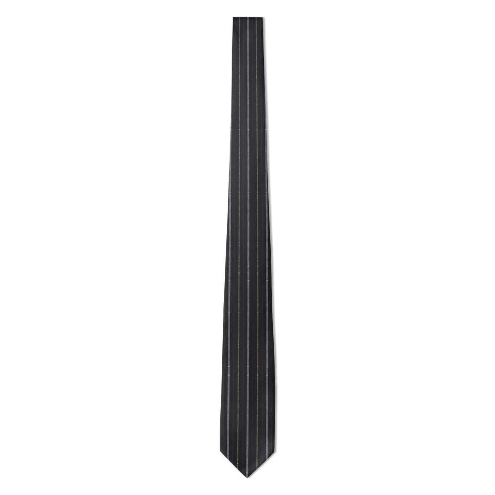 Pejacsevich - Black & Silver Lurex Stripe Tie – Midnight Gala