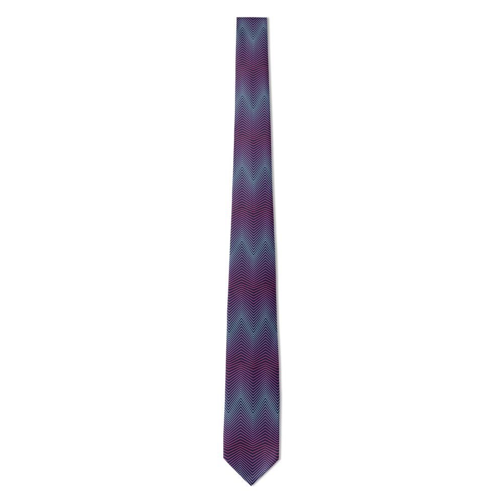 Bielke - Navy & Pink Zigzag Line Tie – Neon Pulse