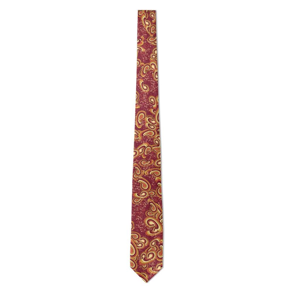 Savelli - Burgundy & Gold Grand Paisley Tie – Opera Night