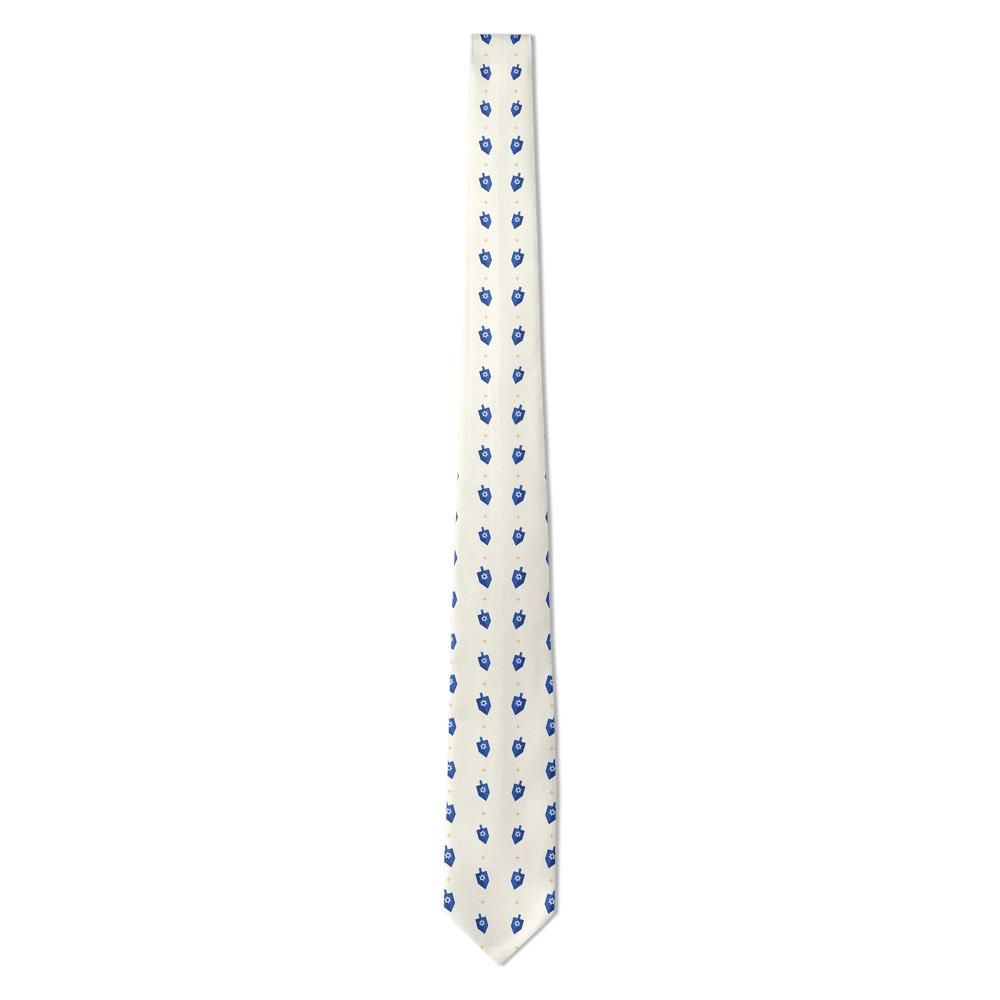 Hamilton - Ivory & Blue Dreidel Tie – Spin to Win