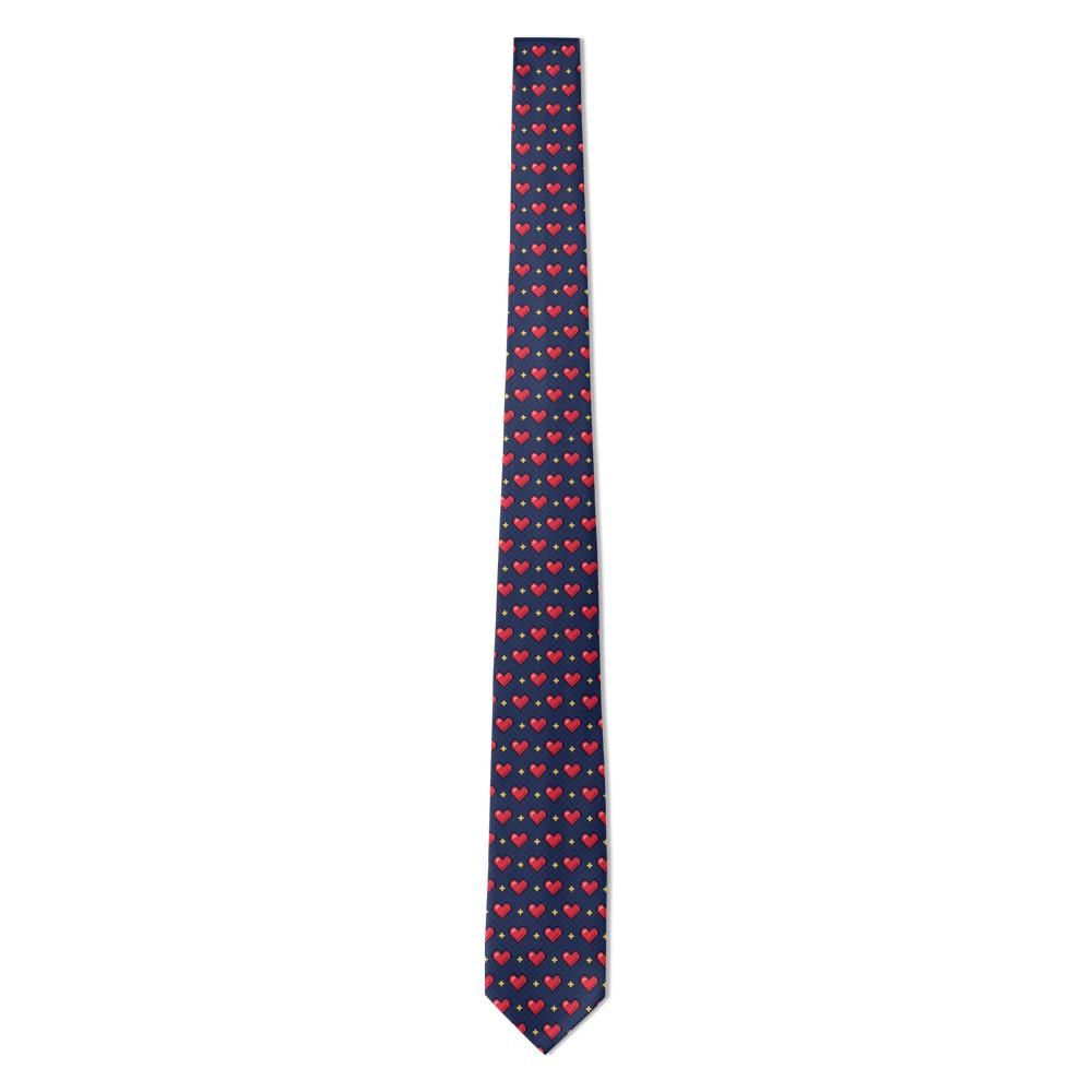Trinci - Navy & Red Pixel Heart Tie – Extra Life