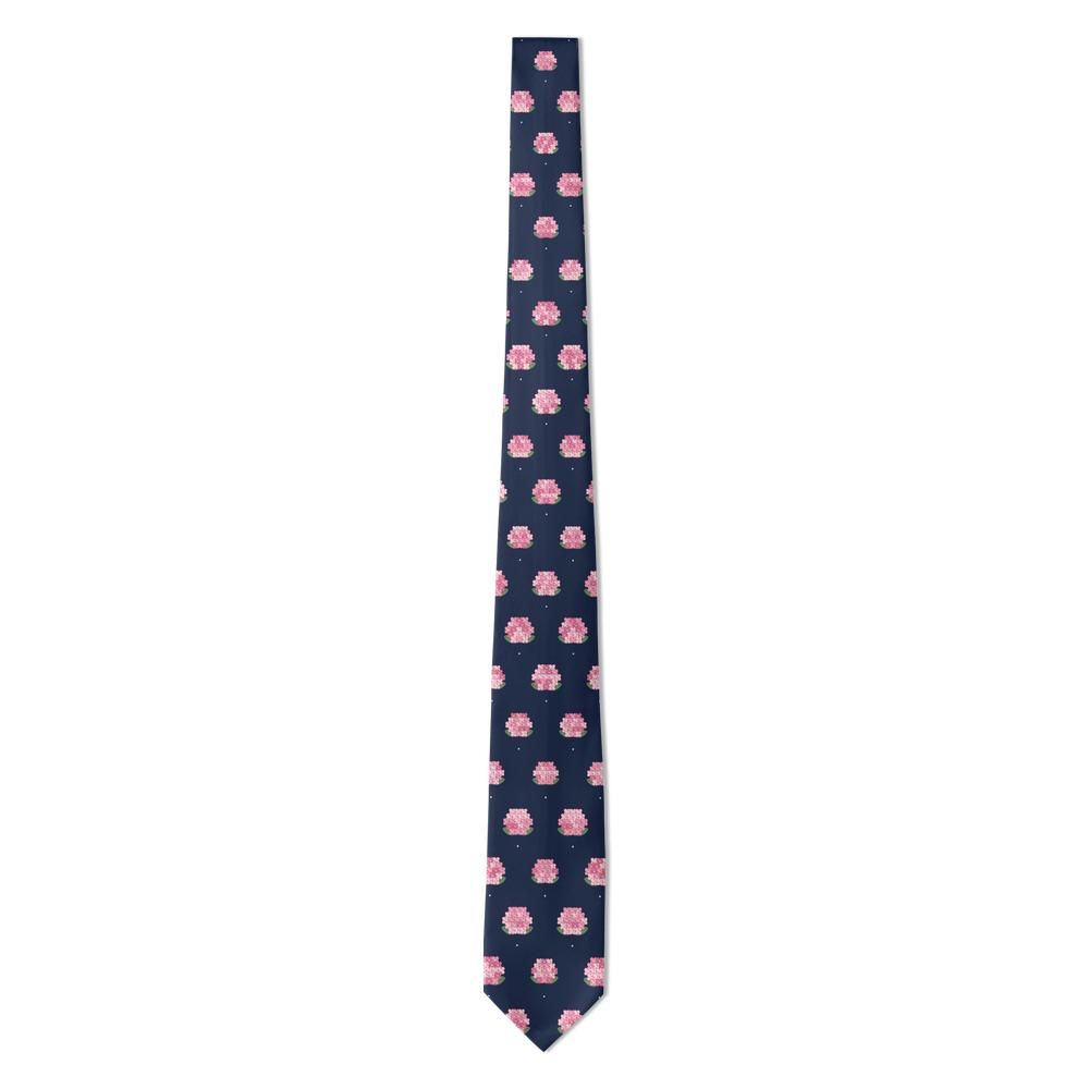 Lynden - Navy & Pink Hydrangea Tie – Garden Party