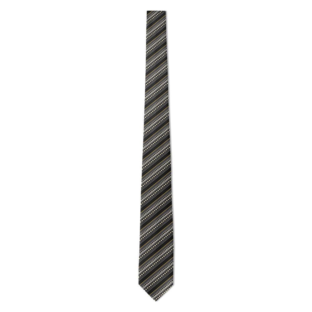 Lovenorn - Charcoal & Black Sadu Weave Tie – Tonal Bedouin Stripes for Sharp Evenings