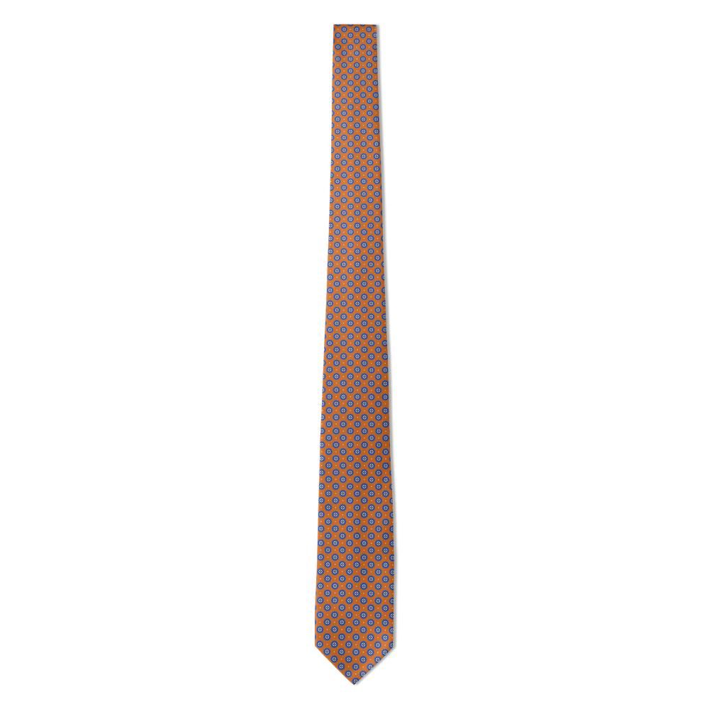 Grammont - Burnt Orange & Blue Floral Tie – Tuscan Afternoon