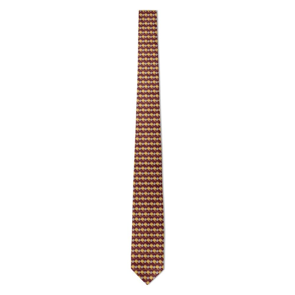 Munk - Burgundy & Gold Anthemion Tie – Palmette & Lotus Grace
