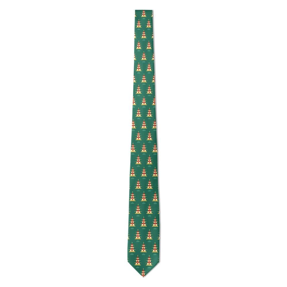 Rožmberk - Jade & Red Pagoda Tie – Temple Garden