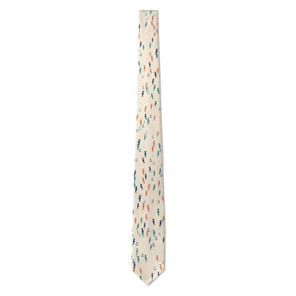 Talisman - Sand & Navy Seahorse Tie – Coastal Charm