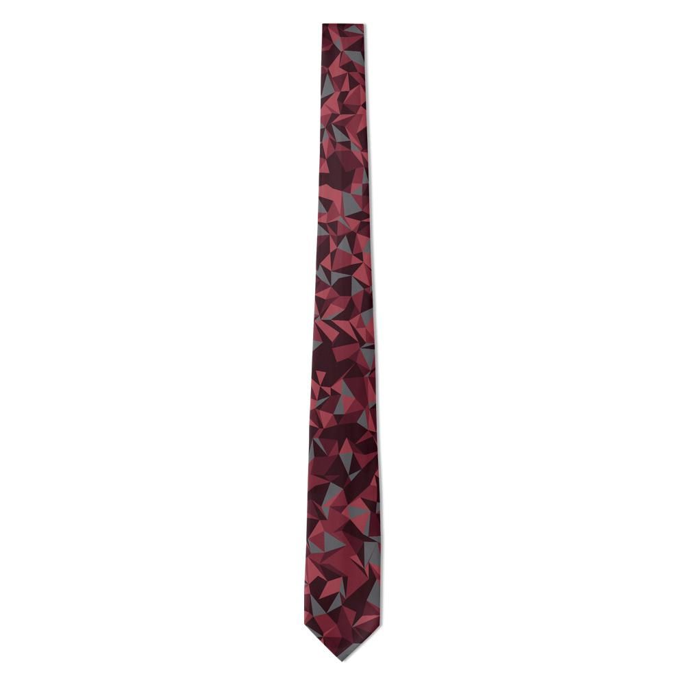 Galt - Burgundy & Charcoal Faceted Prism Tie – Garnet Shard