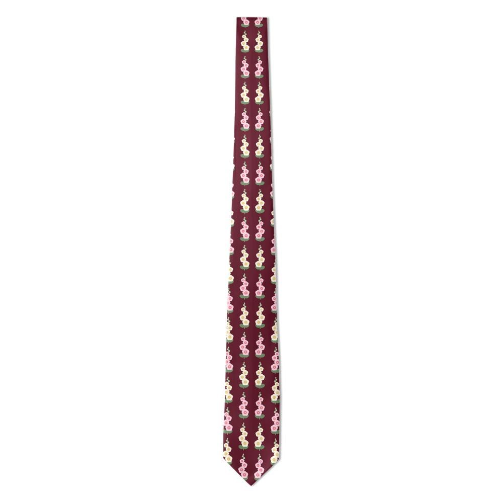 Hohenberg - Burgundy & Blush Hollyhock Tie – Late Summer