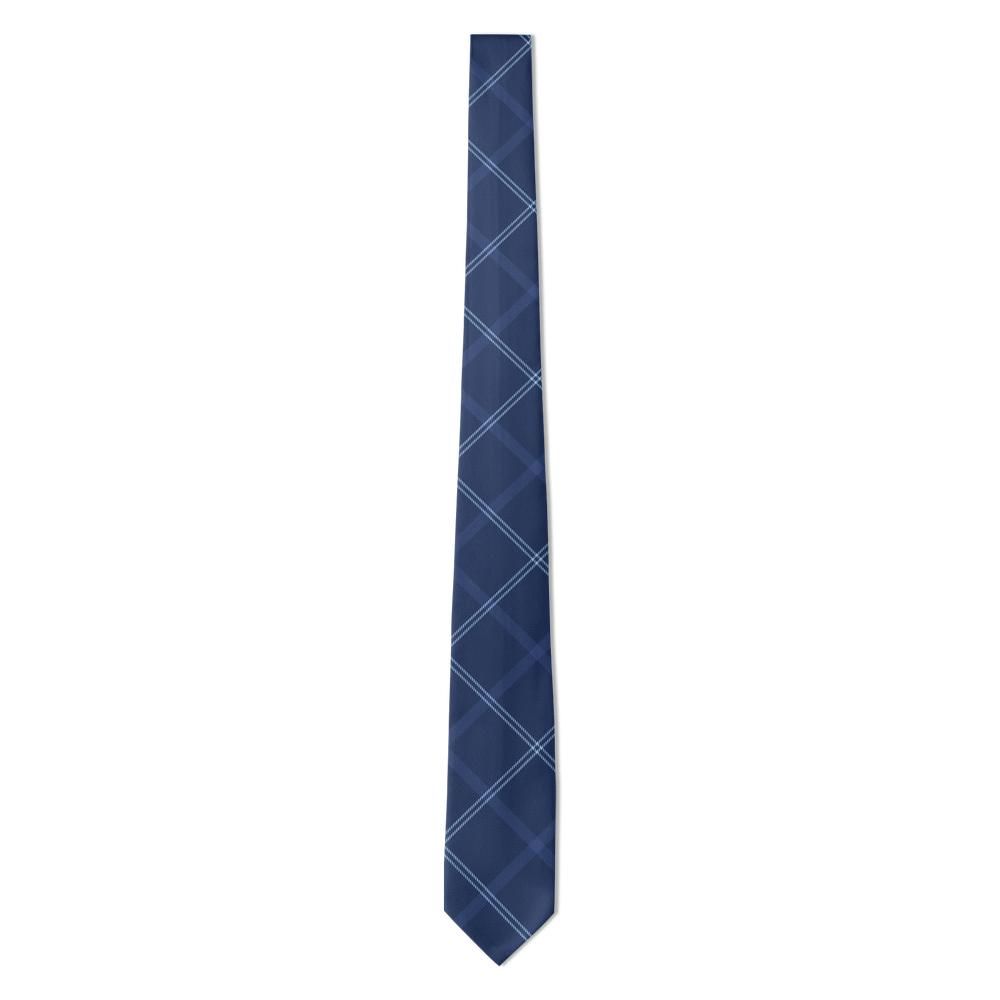 Bentinck - Navy & Sky Windowpane Check Tie – Boardroom Blue