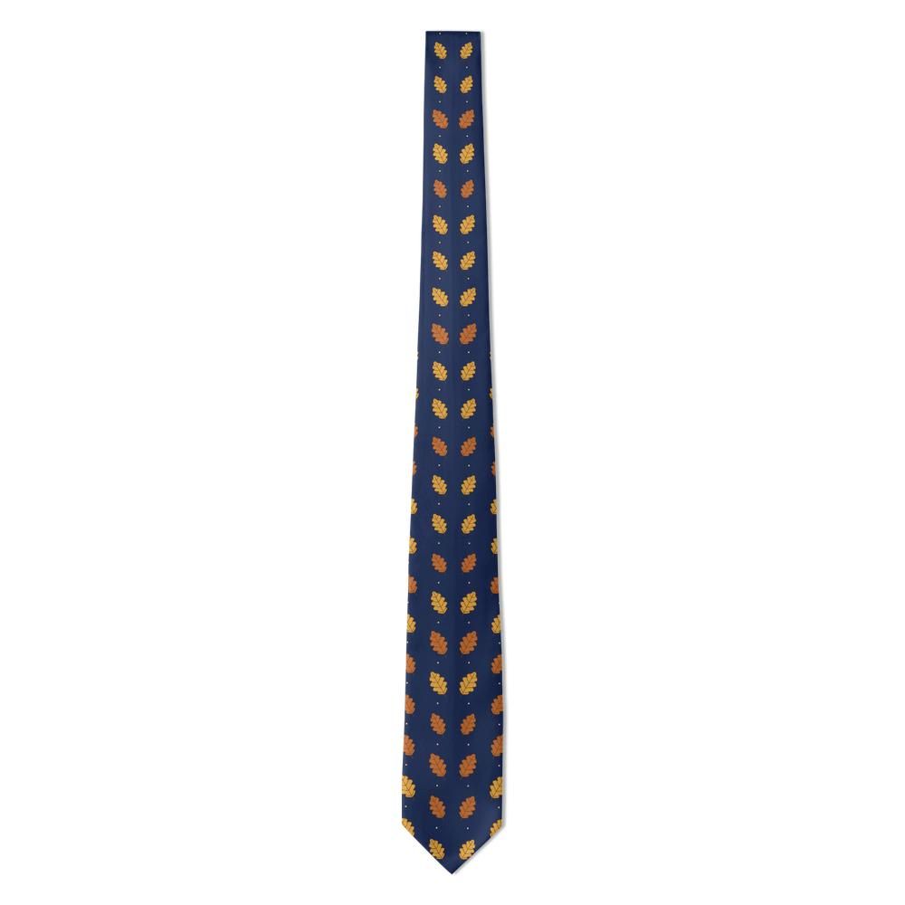 Wielopolski - Navy & Gold Oak Leaf Tie – Autumn Avenue