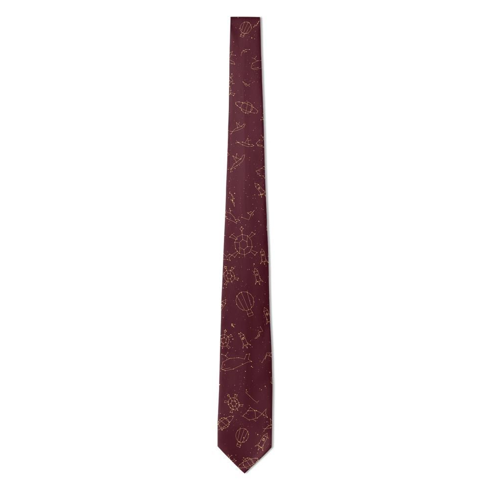 Bille - Burgundy & Gold Constellation Creatures Tie – Celestial Tale