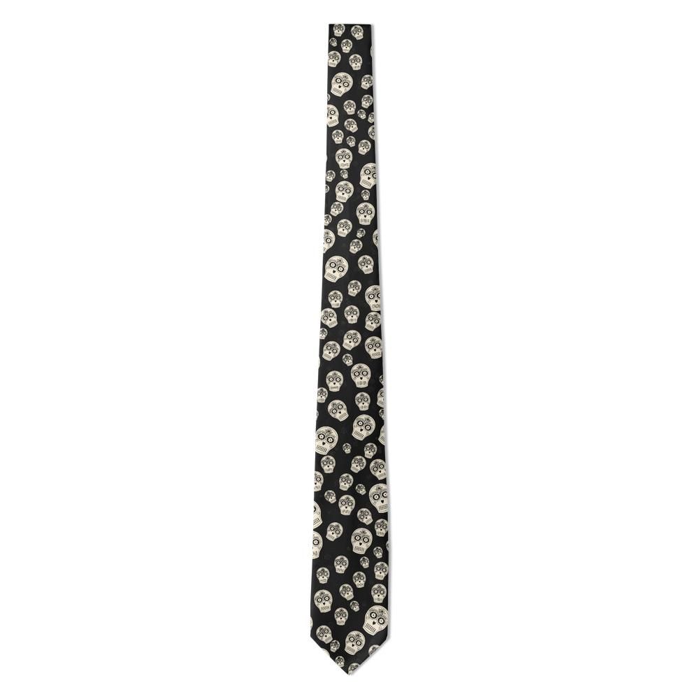 Krag - Black & Bone Sugar Skull Tie – Calavera Night
