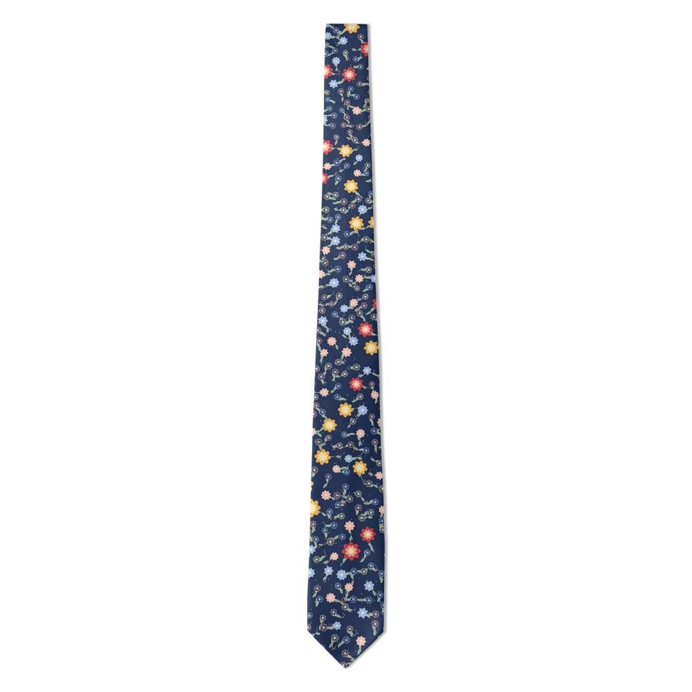 Ahlefeldt - Navy & Coral Chintz Floral Tie – Winter Garden