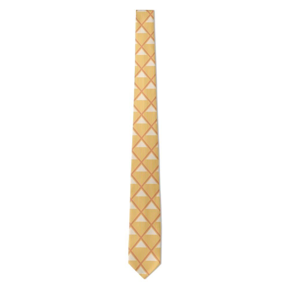 Ossolinski - Gold & Cream Triangle Geometric Tie – Golden Hall