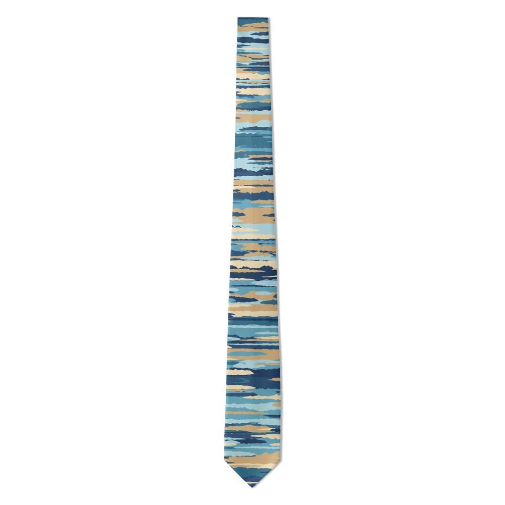 Bernstorff - Ocean Blue & Sand Painted Horizon Tie – Coastal Dawn