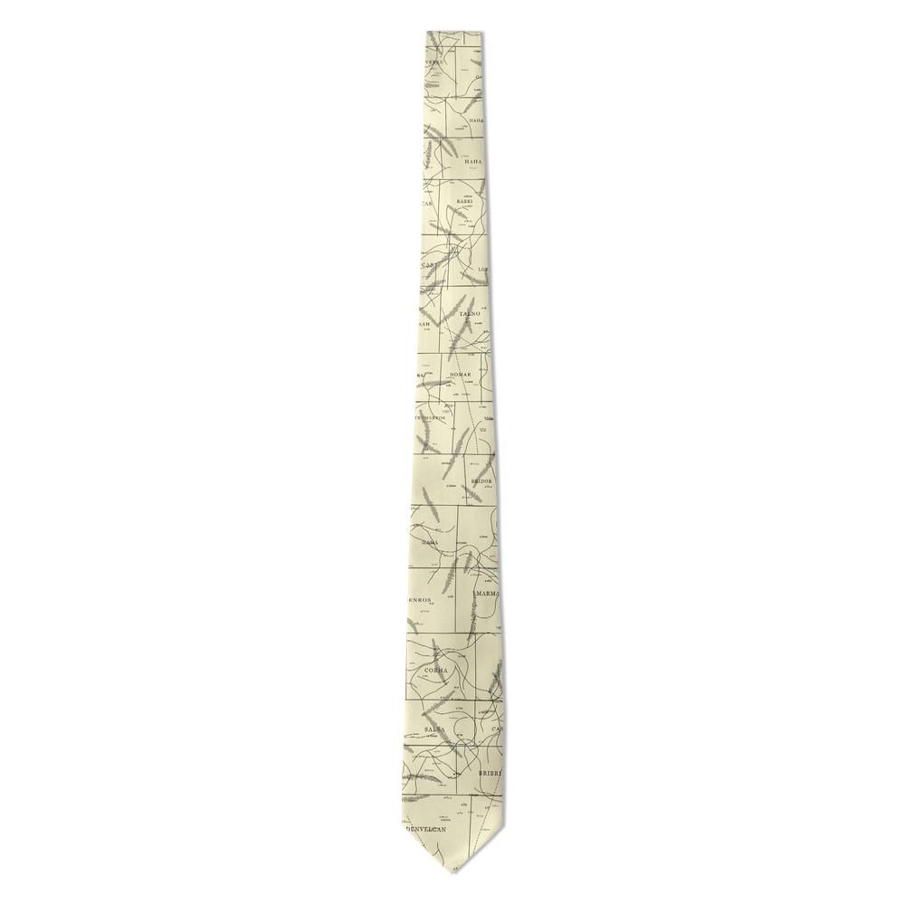 Brockenhuus - Cream & Black Vintage Map Tie – Explorer’s Atlas
