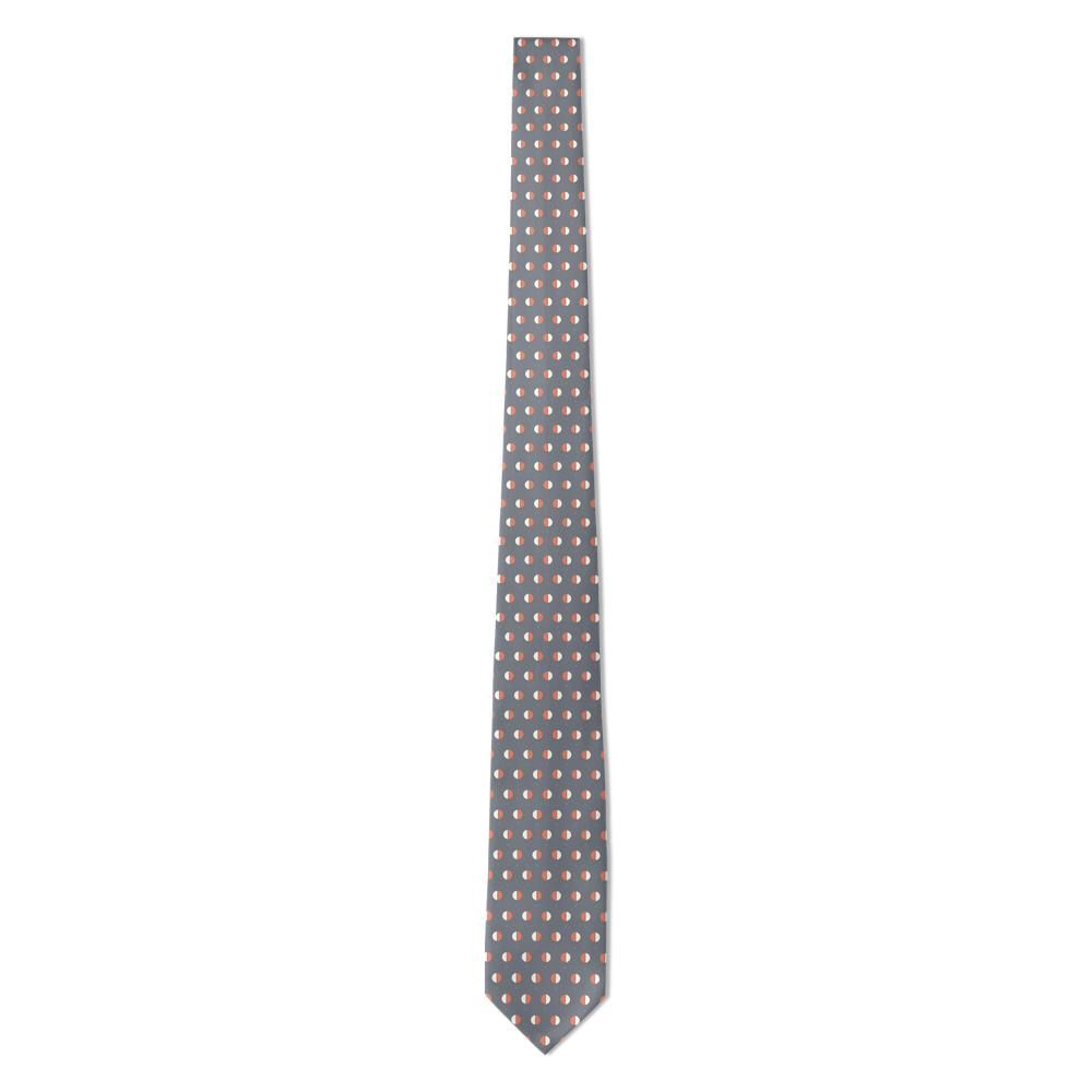 Tessin - Grey Two-Tone Dot Tie – Coral Duo