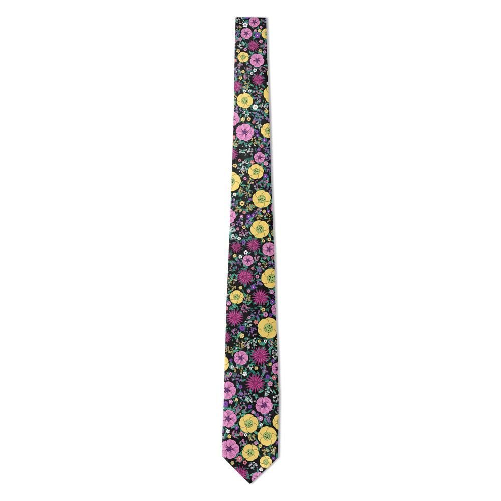 Schimmelmann - Black & Fuchsia Blooming Garden Tie – Midnight Bloom