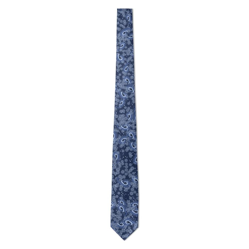 Huitfeldt - Navy Beaded Paisley Tie – Tonal Dotwork