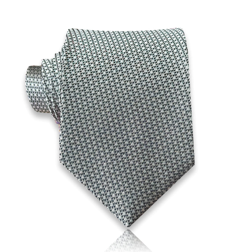 Silver grey micro weave silk tie