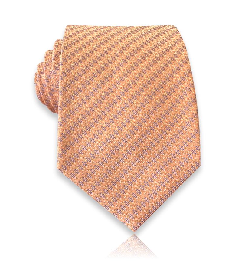 Apricot textured silk tie