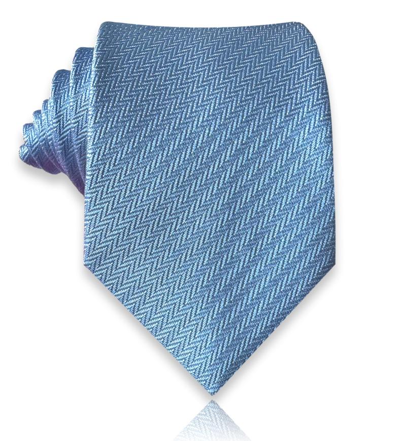 Sky blue herringbone silk tie