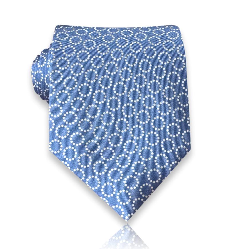 Eyzaguirre - Sky Circle Pattern Silk Tie European Craftsmanship
