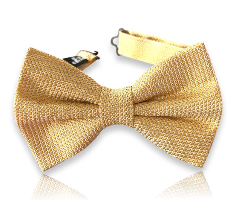 Golden yellow textured silk bow tie