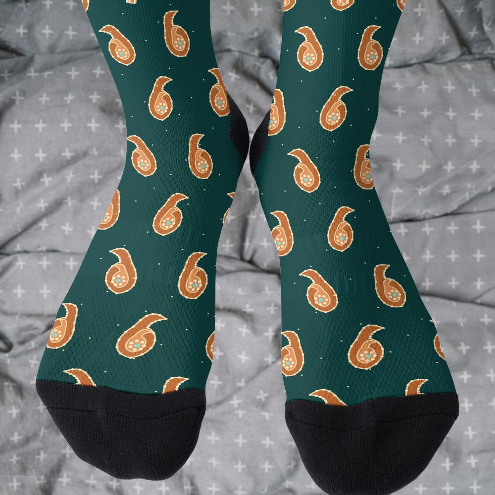 Matching tie pattern dress socks