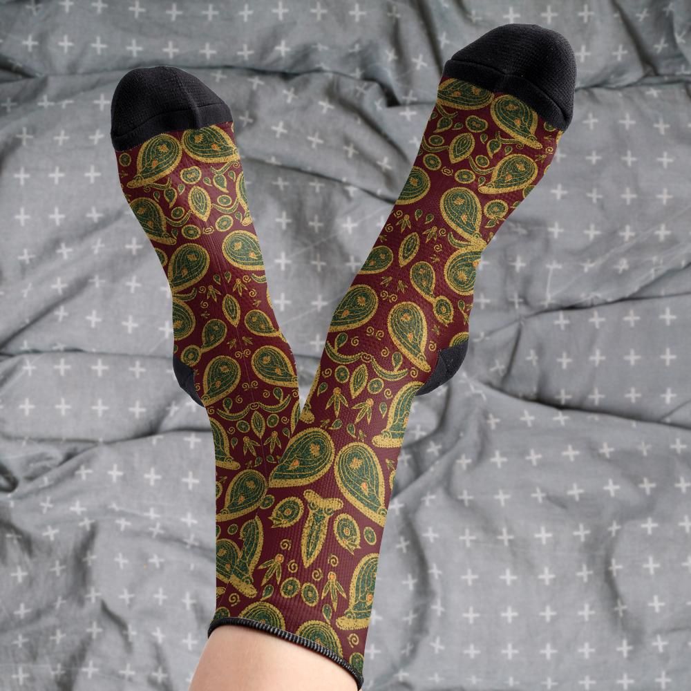Matching tie pattern dress socks