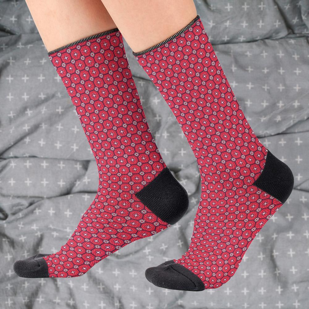 Matching tie pattern dress socks
