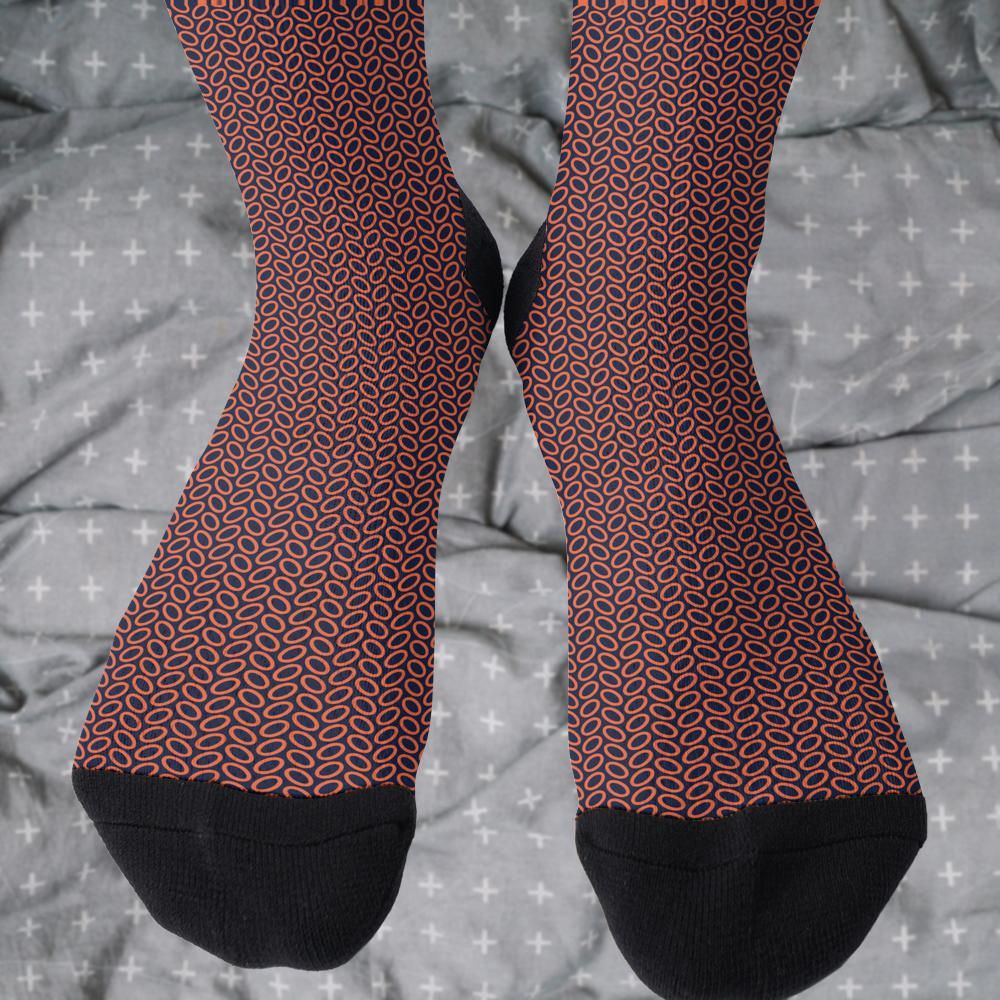 Matching tie pattern dress socks