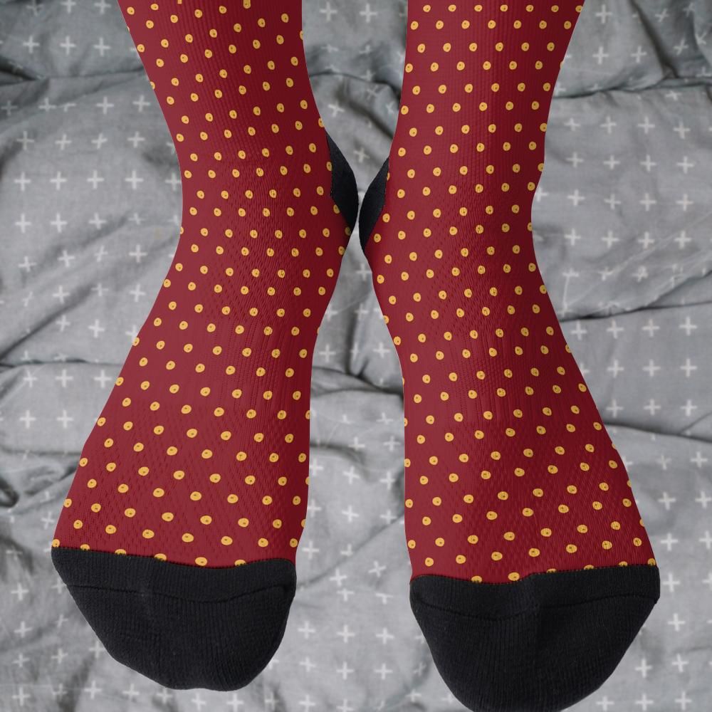 Matching tie pattern dress socks